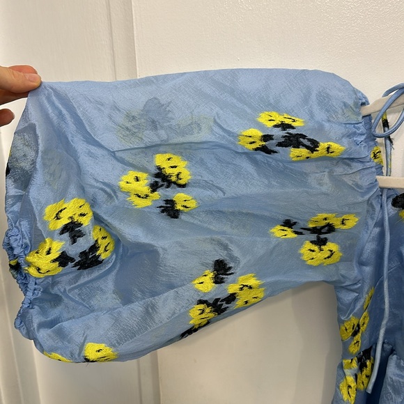 Tanya Taylor Marisa Cold-Shoulder Balloon-Sleeve Mini Dress size 8 - Picture 7 of 10